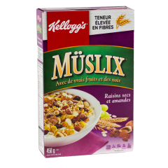 Céréales Muslix raisins et amandes